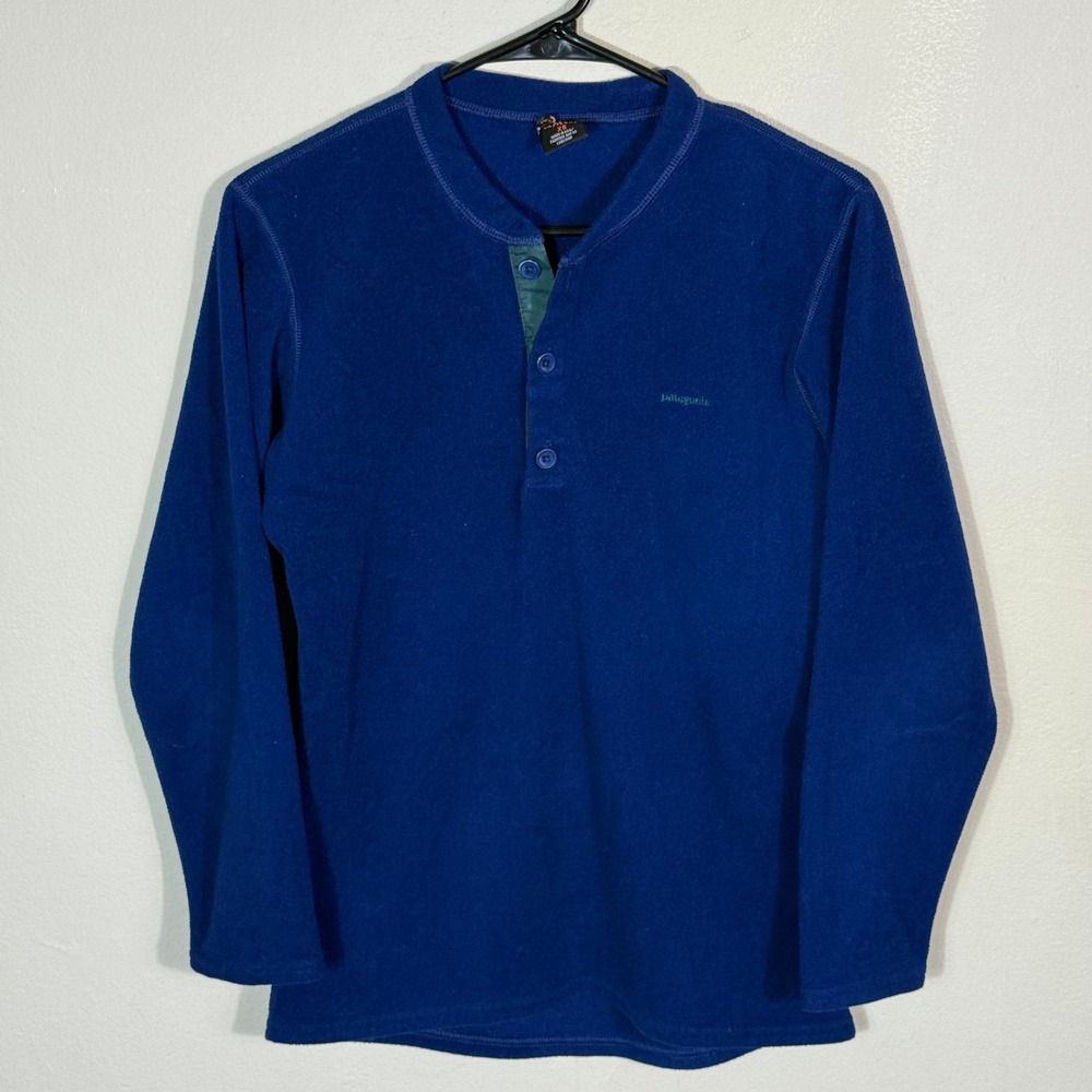 Patagonia Capilene Fleece Pullover Shirt Mens XS‎ Blue Long Sleeve Made in USA